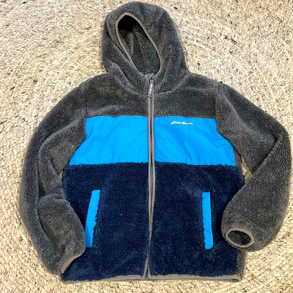 Eddie Bauer Sherpa fleece color-block zip hoodie
